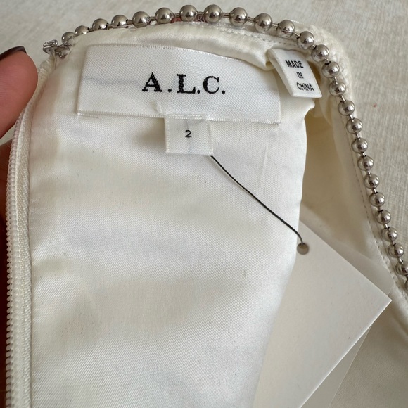 A.L.C. Cream Mini Dress with Silver Accents - Picture 15 of 16
